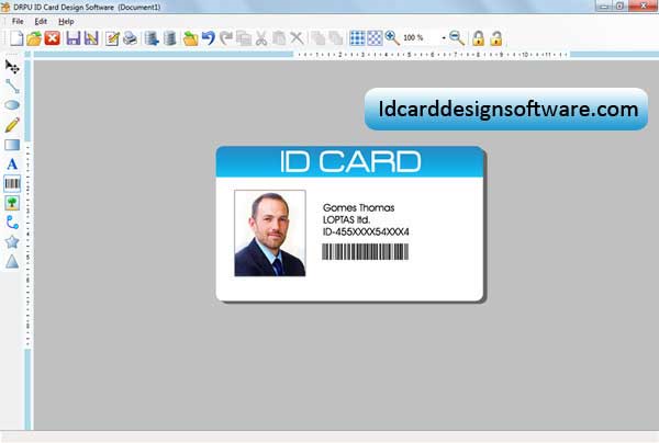 Screenshot of ID Card Design Software