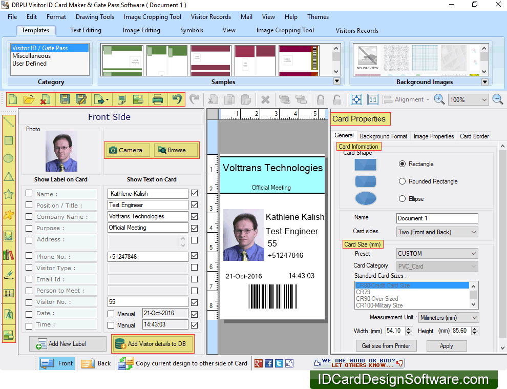 Visitor Gate Pass Management Software Screenshot