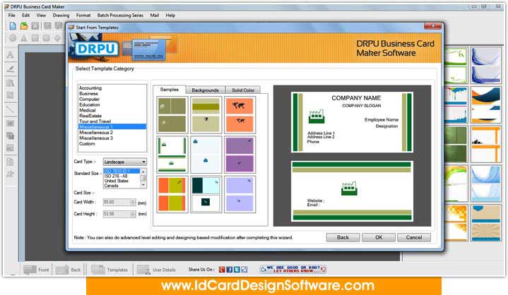 Windows 7 Business Card Design Software 8.3.2.1 full