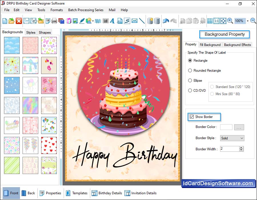 Birthday card design software